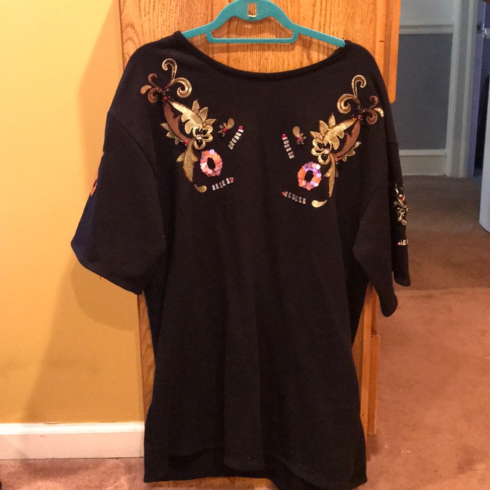 Zara Embellished Short Sleeve Tunic Dress